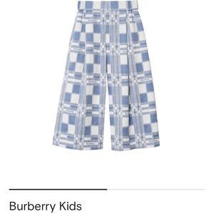 Burberry Kids Blue and White Checkered Skirt